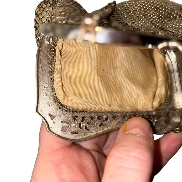 whiting & Davis antique original silver mesh cross body mini bag HOLIDAY - Picture 6 of 10